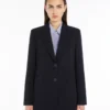 Single-breasted cady blazer, navy