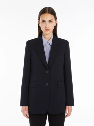 Single-breasted cady blazer, navy