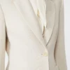 Single-breasted piqua jersey blazer, ivory Single-breasted piqua jersey blazer, ivory