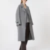 Single-breasted wool coat, medium grey
