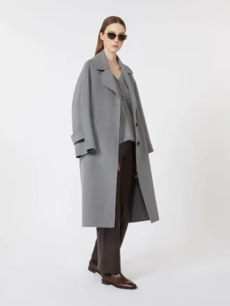 Single-breasted wool coat, medium grey