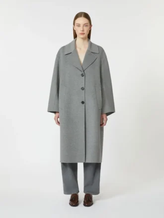 Single-breasted wool coat, medium grey