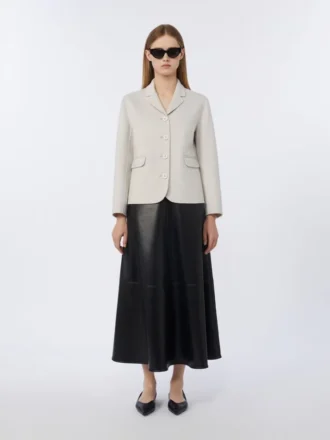 Single-breasted wool jacket, ivory