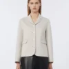 Single-breasted wool jacket, ivory Single-breasted wool jacket, ivory