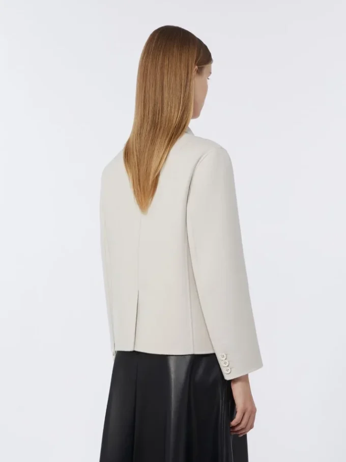 Single-breasted wool jacket, ivory Single-breasted wool jacket, ivory