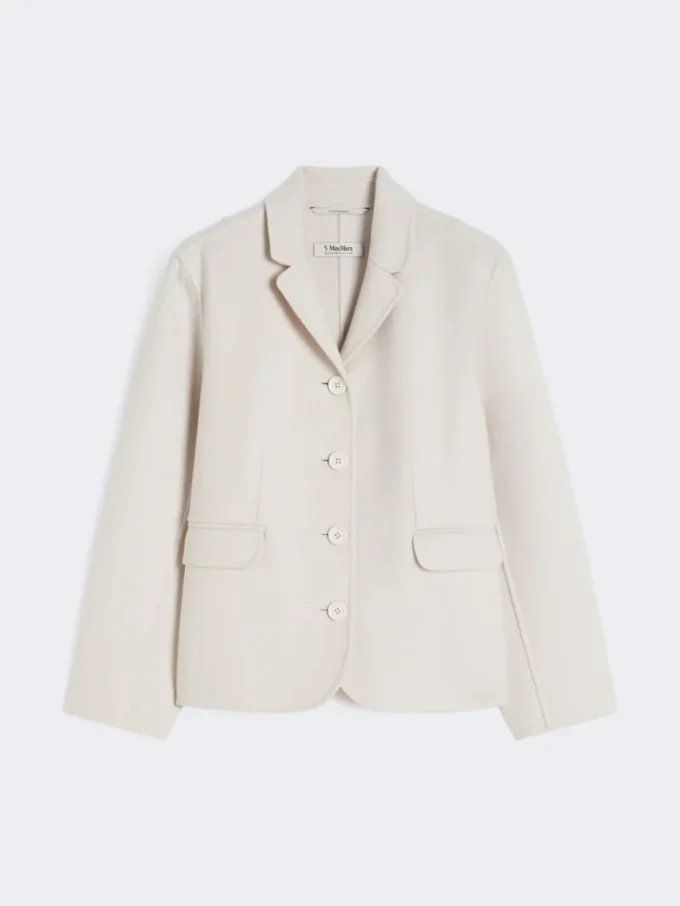 Single-breasted wool jacket, ivory Single-breasted wool jacket, ivory