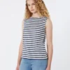 Sleeveless interlock jersey top, navy Sleeveless interlock jersey top, navy