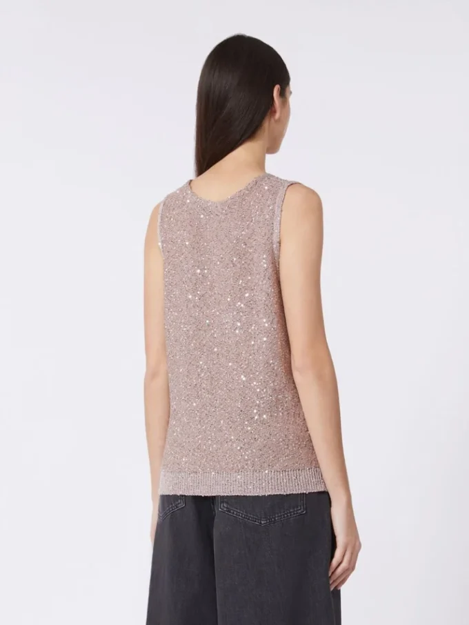 Sleeveless jumper with sequins, antique rose Sleeveless jumper with sequins, antique rose