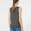 Sleeveless jumper with sequins, dark grey