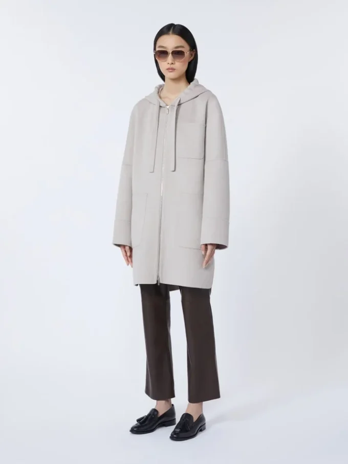 Slim-fit coated fabric trousers, chocolate Slim-fit coated fabric trousers, chocolate