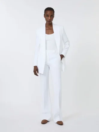 Slim-fit crepe canvas trousers, optical white Slim-fit crepe canvas trousers, optical white