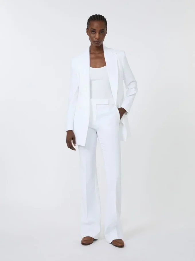 Slim-fit crepe canvas trousers, optical white Slim-fit crepe canvas trousers, optical white