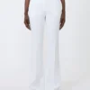Slim-fit crepe canvas trousers, optical white Slim-fit crepe canvas trousers, optical white
