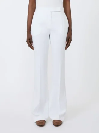 Slim-fit crepe canvas trousers, optical white Slim-fit crepe canvas trousers, optical white