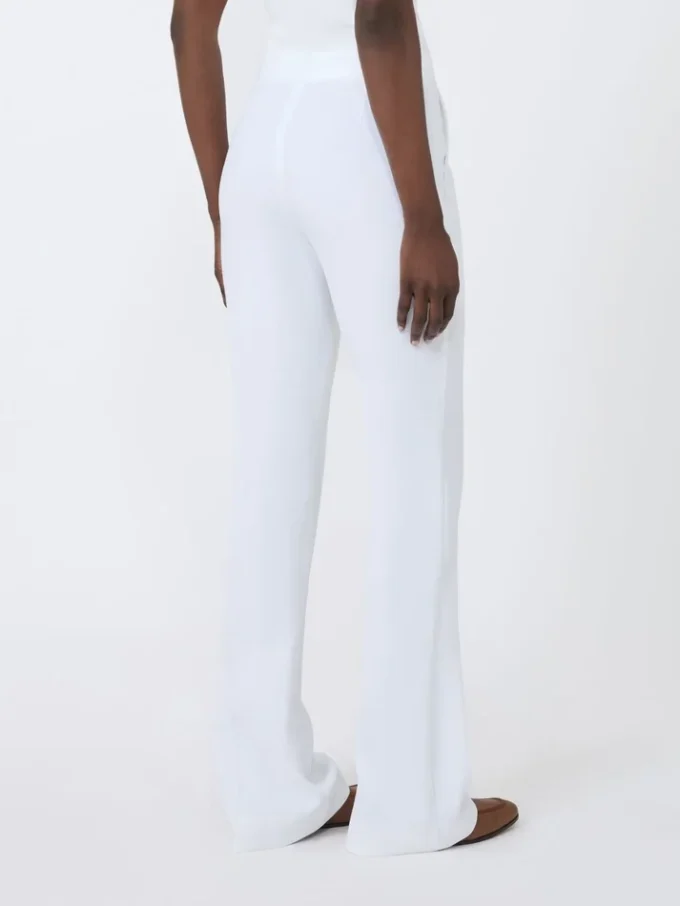 Slim-fit crepe canvas trousers, optical white Slim-fit crepe canvas trousers, optical white
