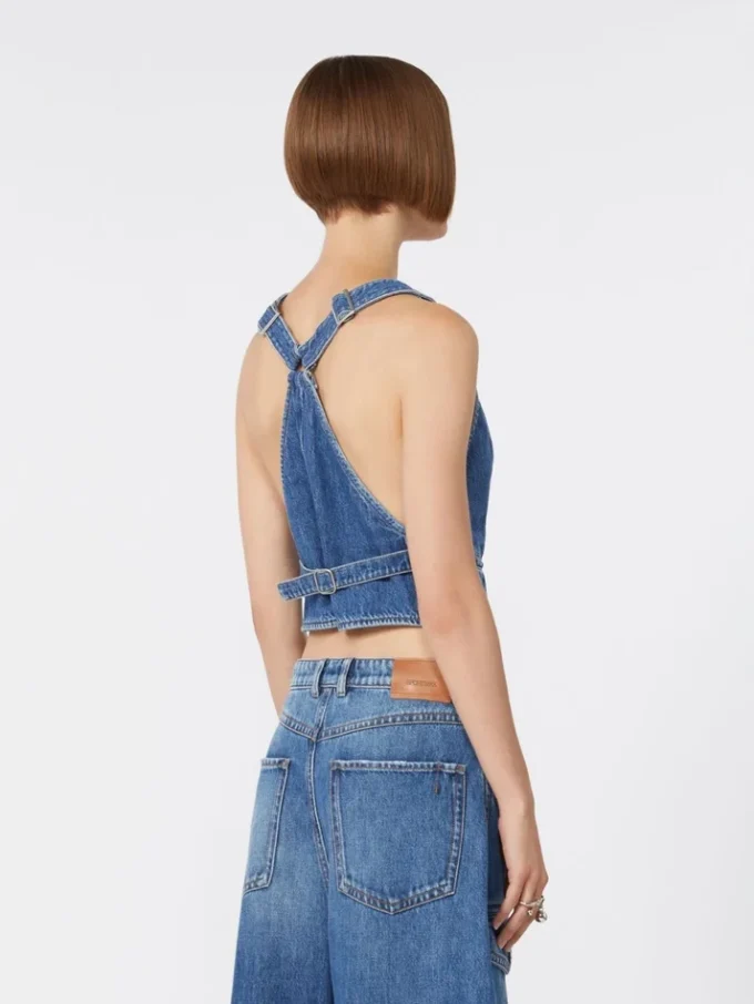 Slim-fit denim gilet, midnightblue