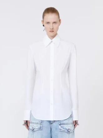Slim-fit poplin shirt, optical white