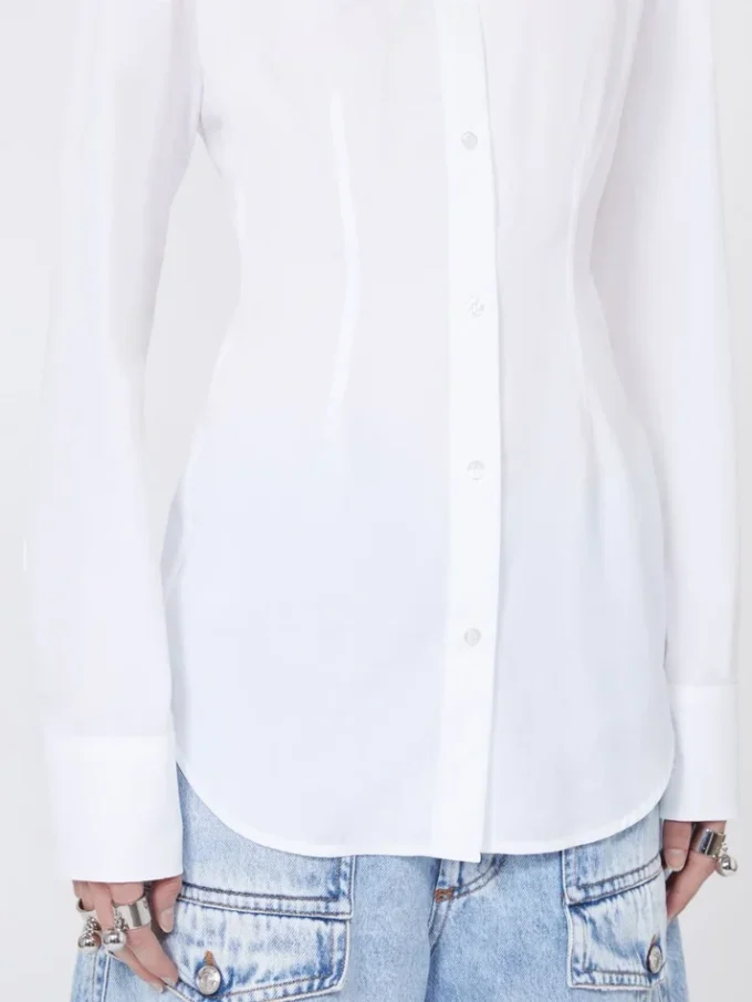 Slim-fit poplin shirt, optical white