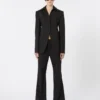 Slim-fit stretch gabardine blazer, black