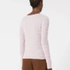 Slim-fit wool and silk sweater, pink