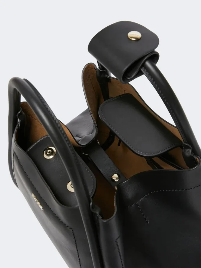 Small leather marine bag, black