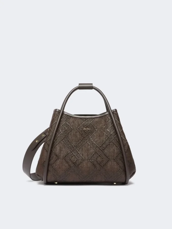 Small marine bag in diamond-patterned basketweave, dark brown Small marine bag in diamond-patterned basketweave, dark brown