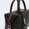Small natural leather bowler bag, black Small natural leather bowler bag, black