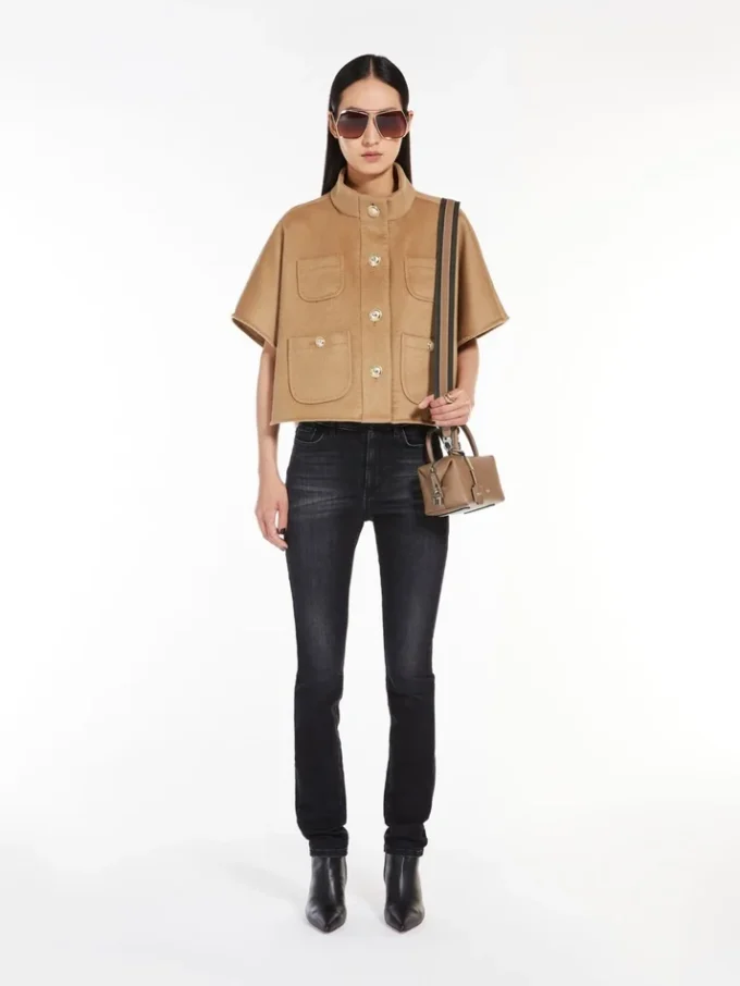 Small natural leather bowler bag, mud