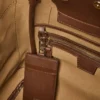 Small nubuck leather marine bag, dark brown