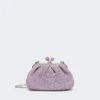 Small raffia-effect pasticcino bag, lilac