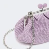 Small raffia-effect pasticcino bag, lilac