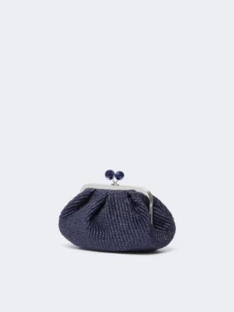 Small raffia-effect pasticcino bag, ultramarine