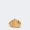 Small raffia-effect pasticcino bag with flowers, beige Small raffia-effect pasticcino bag with flowers, beige