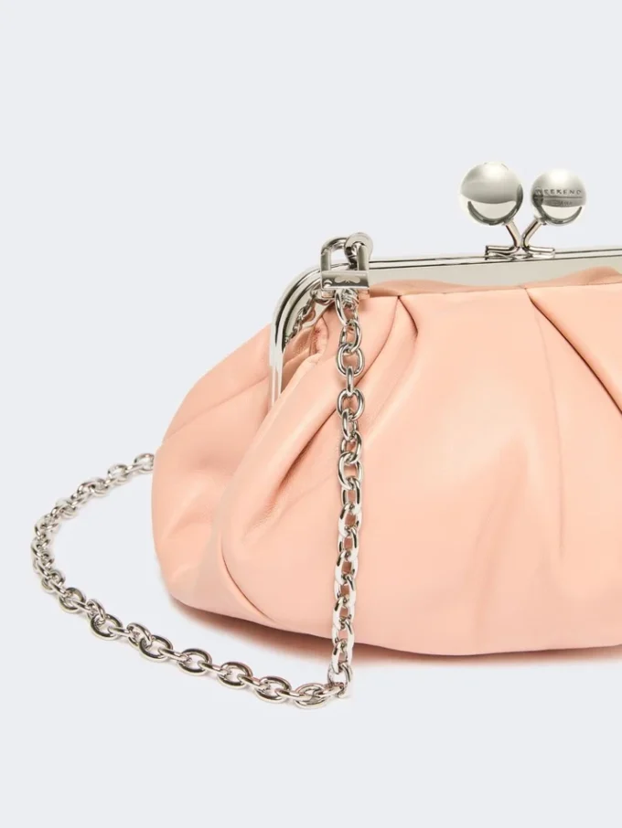 Small sheepskin pasticcino bag, antique rose