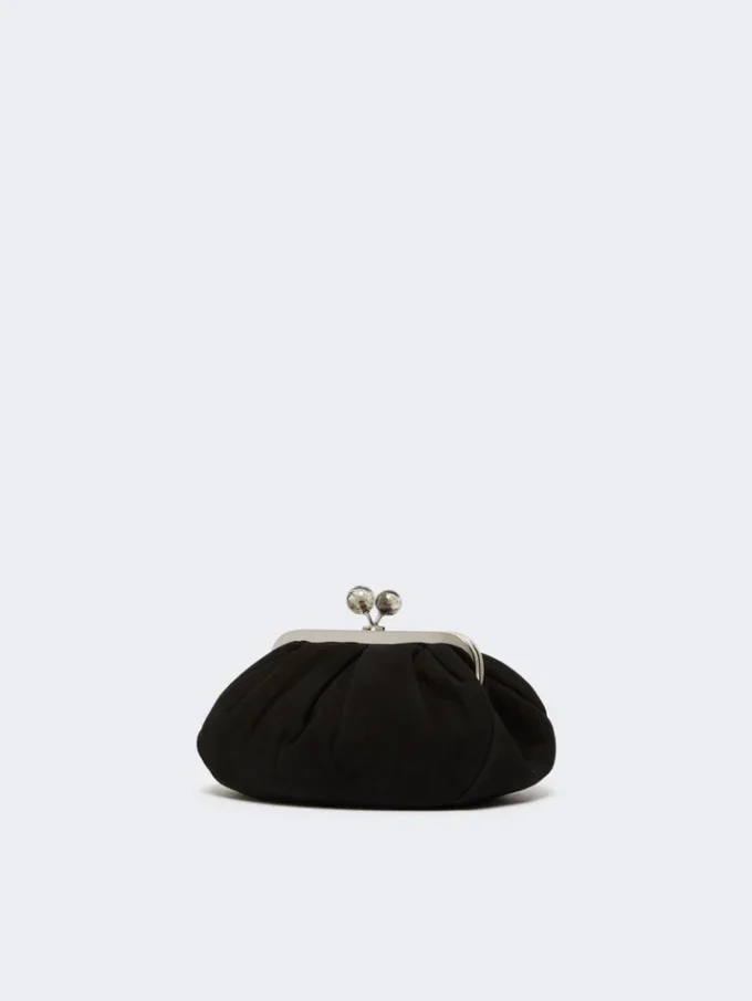 Small suede pasticcino bag, black Small suede pasticcino bag, black