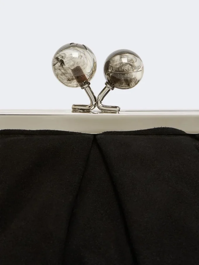 Small suede pasticcino bag, black Small suede pasticcino bag, black