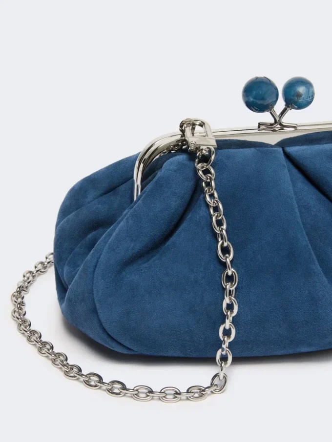 Small suede pasticcino bag, cornflower blue Small suede pasticcino bag, cornflower blue