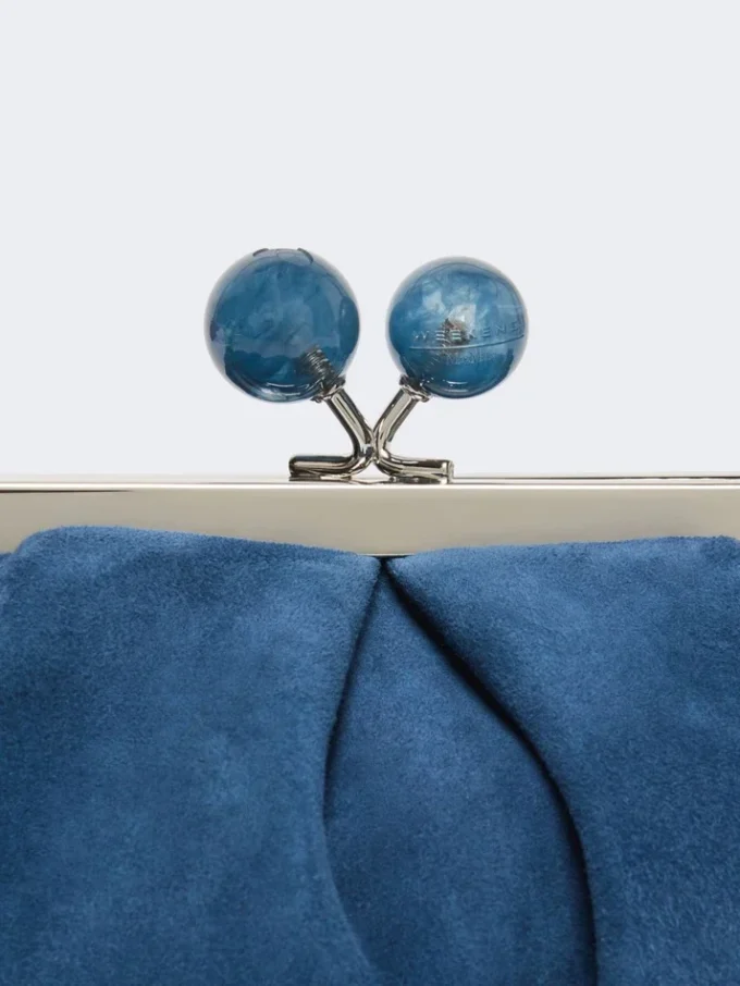 Small suede pasticcino bag, cornflower blue Small suede pasticcino bag, cornflower blue