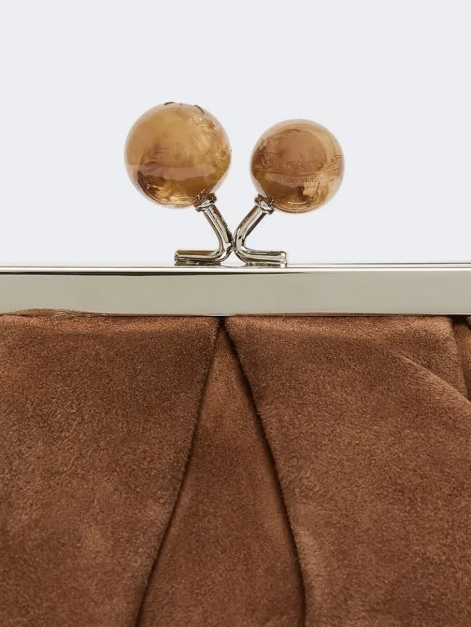 Small suede pasticcino bag, dark brown Small suede pasticcino bag, dark brown