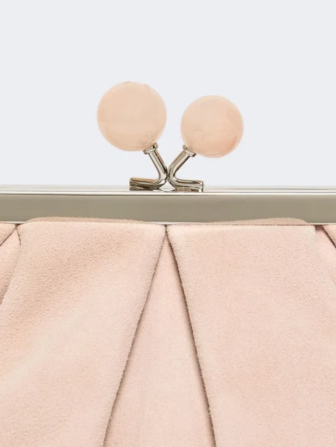 Small suede pasticcino bag, powder Small suede pasticcino bag, powder