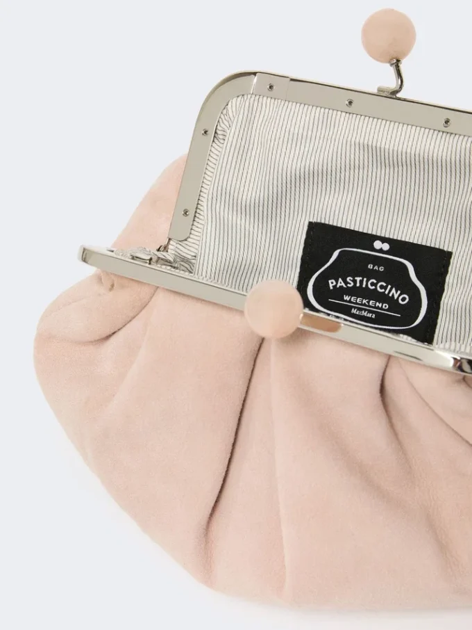 Small suede pasticcino bag, powder Small suede pasticcino bag, powder