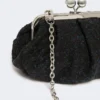 Small wool boucla pasticcino bag, black Small wool boucla pasticcino bag, black