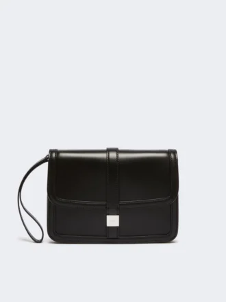 Smooth leather clutch, black