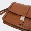 Smooth leather clutch, tobacco