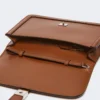 Smooth leather clutch, tobacco