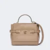 Smooth leather handbag, mud