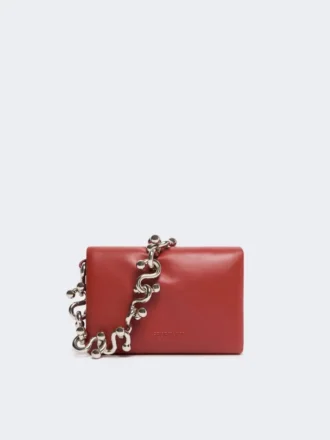 Soffy mini-bag in padded nappa leather, brick red