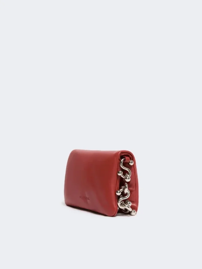 Soffy mini-bag in padded nappa leather, brick red