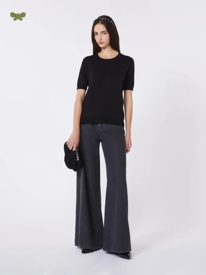 Soft cotton denim jeans, black