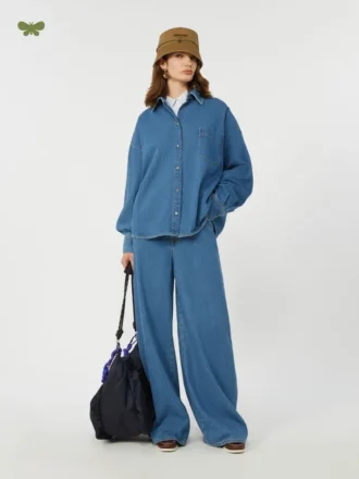 Soft cotton denim jeans, navy